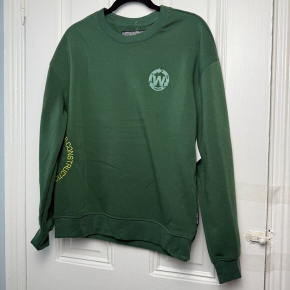 Brooklyn Cloth Sweatshirt Mens Small Green "In The Works" BKLYN Pullover NWT - Picture 1 of 9